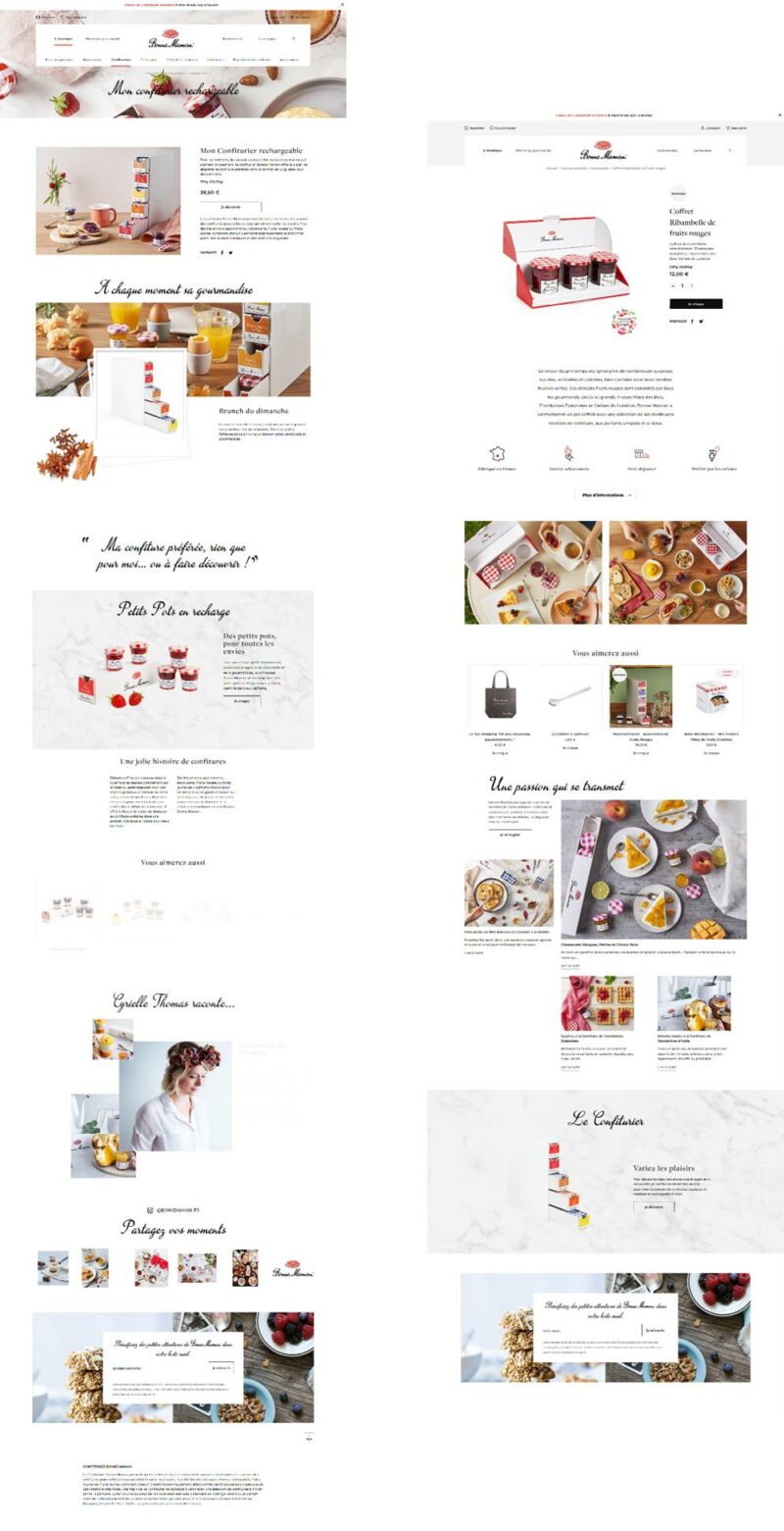 Pages de présentation des produits Bonne Maman